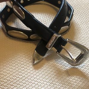 Leather western bohemian concho style belt